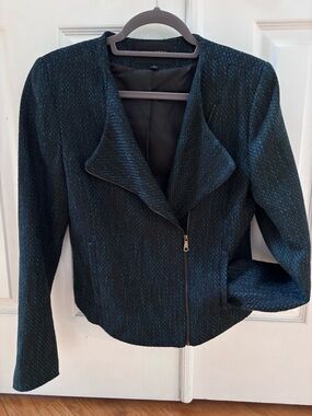 Banana Republic Teal-Infused Zip Front Blazer